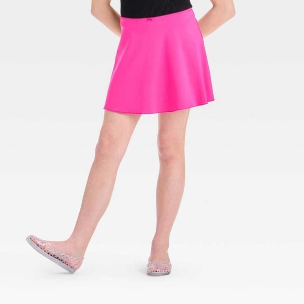 Girls' Lace Trim A-Line Mini Skort -‎ art class Pink XL